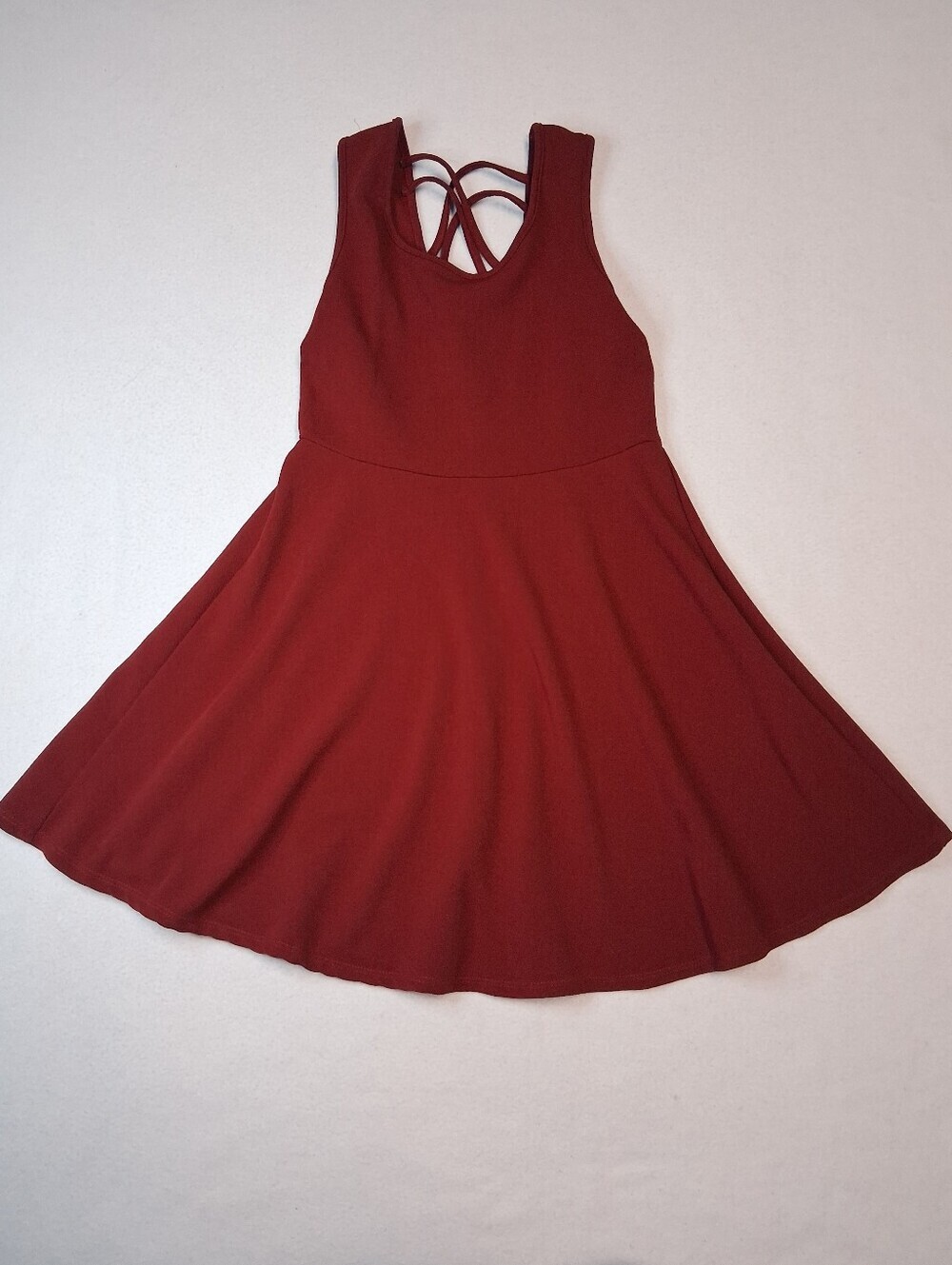 Rebel Sugar Sleeveless Dress in Deep Red Wine
